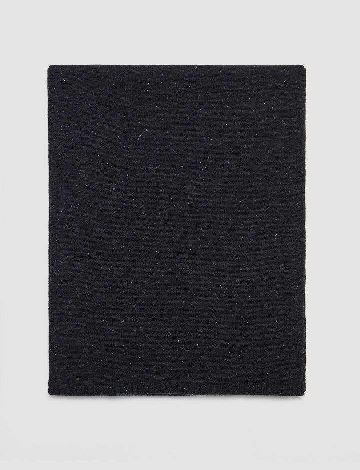 Joseph, Tweed Knit Scarf, in Black